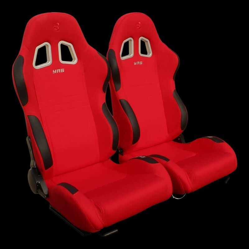 PAIR of YAS Reclining Racing/Bucket Seats – Red