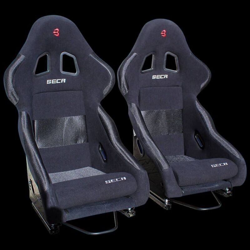 PAIR of SECA Racing/Bucket Fibreglass Seats – Black