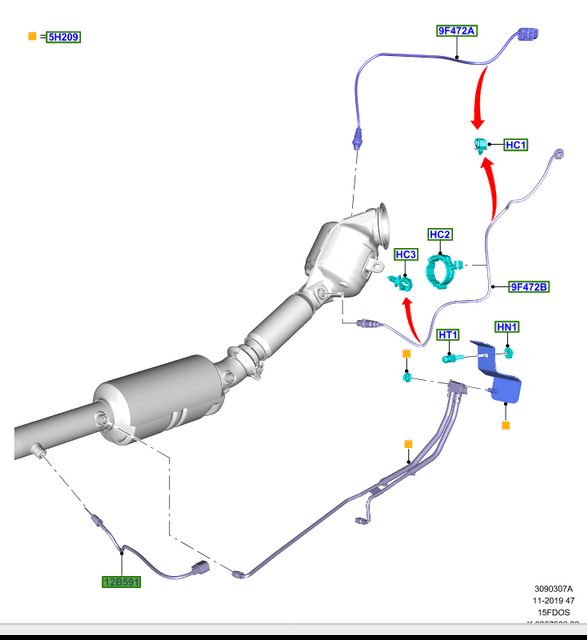 Ford Fiesta Mk8 ST200 Genuine Ford Cat Lambda Sensor