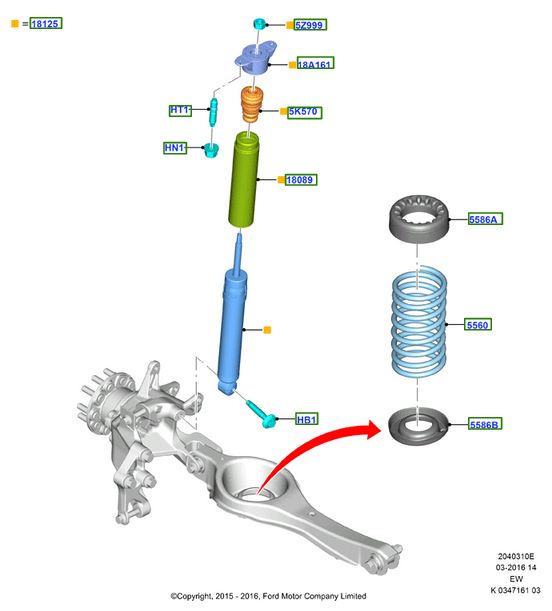 Ford Focus Mk3 RS Genuine Ford Rear Damper