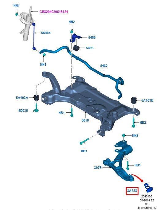 Genuine Ford Front Subframe Mounting Bolts Set Mk3 Focus ST250 (4 Bolts)