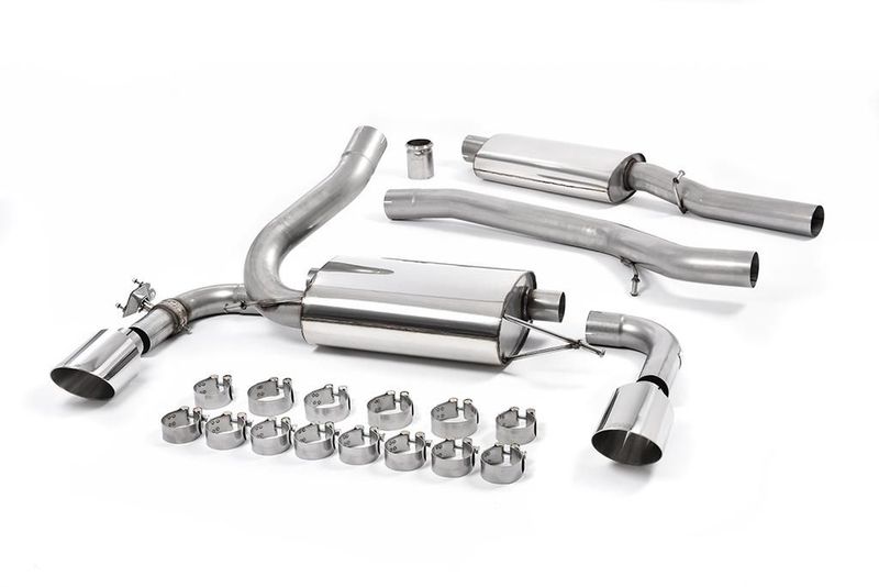 Milltek Ford Focus MK3 RS - Resonated (Quieter) Cat-Back Exhaust System with Polished GT-115 Trims