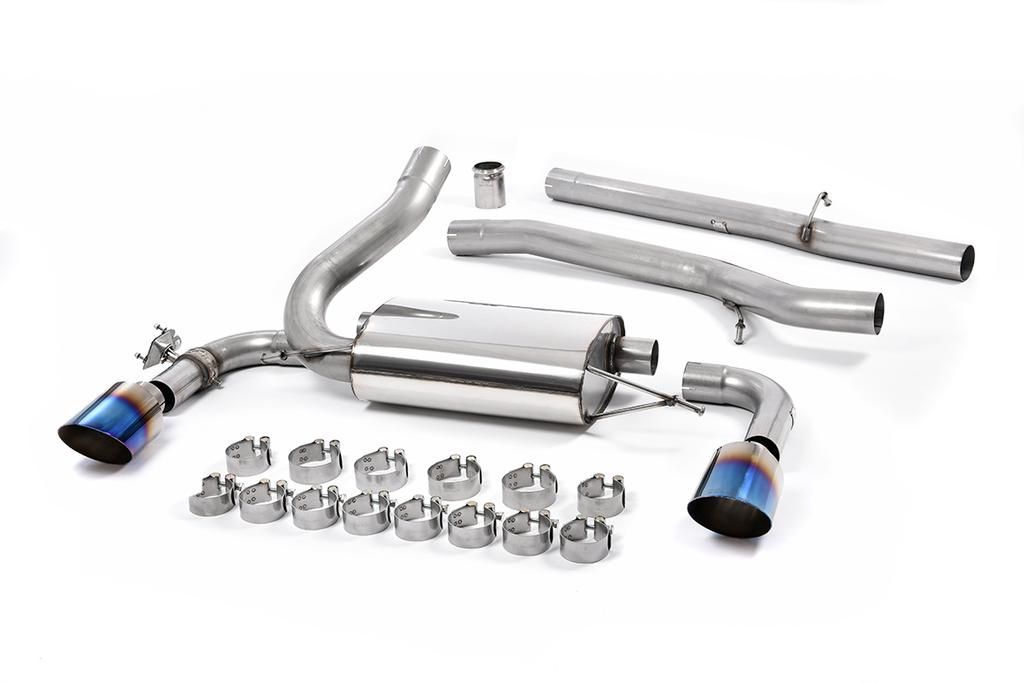 Milltek Ford Focus MK3 RS - Non-Resonated (Louder) Cat-Back Exhaust System with Burnt Titanium GT-115 Trims