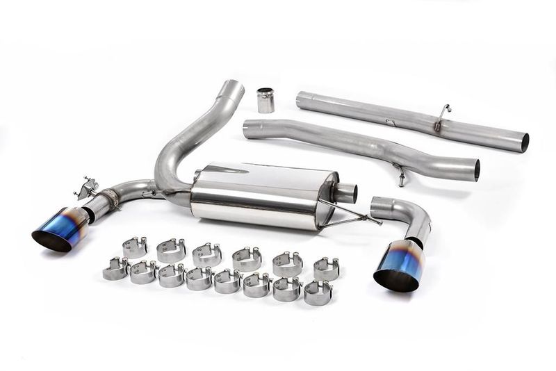 Milltek Ford Focus MK3 RS - Non-Resonated (Louder) Cat-Back Exhaust System with Burnt Titanium GT-115 Trims