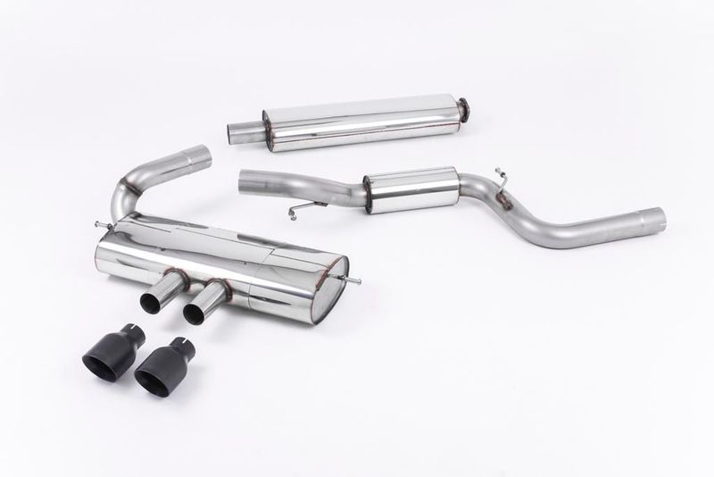 Milltek Ford Focus MK3 ST 5 door Hatchback - Resonated (Quieter) Cat-Back Exhaust System with Black Velvet Tips
