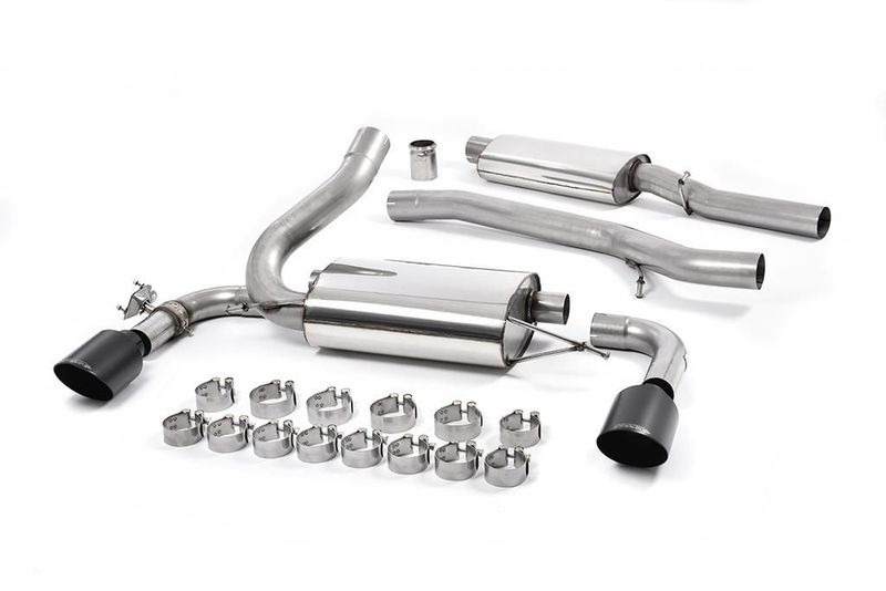 Milltek Ford Focus MK3 RS - Resonated (Quieter) Cat-Back Exhaust System with Cerakote Black GT-115 Trims