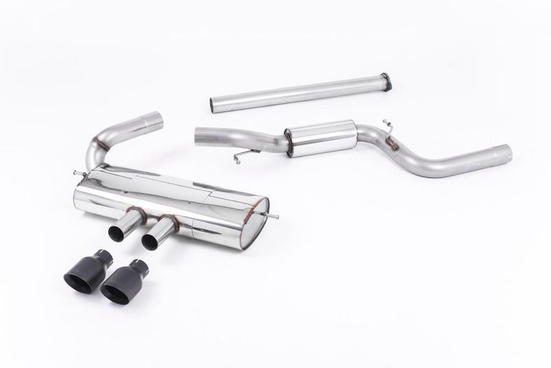 Milltek Ford Focus MK3 ST 5 door Hatchback - Part Resonated Cat-Back Exhaust System with Black Velvet Tips