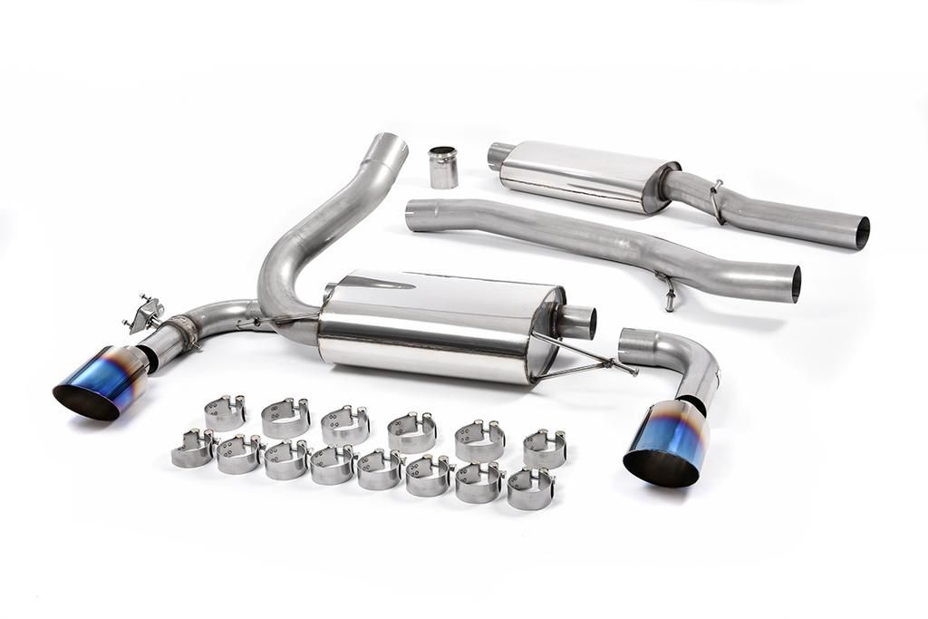 Milltek Ford Focus MK3 RS - Resonated (Quieter) Cat-Back Exhaust System with Burnt Titanium GT-115 Trims