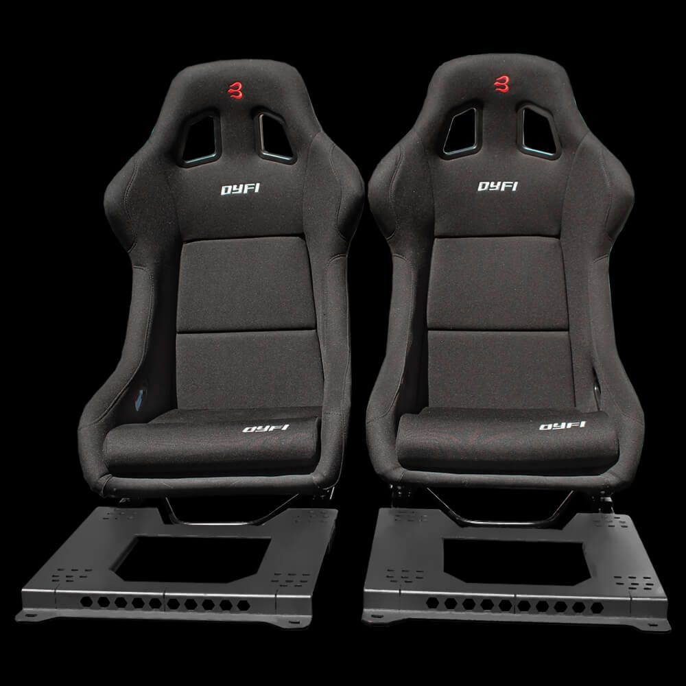 MINI Cooper S/JCW R53 DYFI Bucket Seat Package 02-08 Black with Direct Fit Subframes (PAIR)