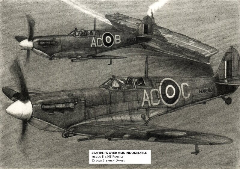 Seafire I's over HMS Indomitable