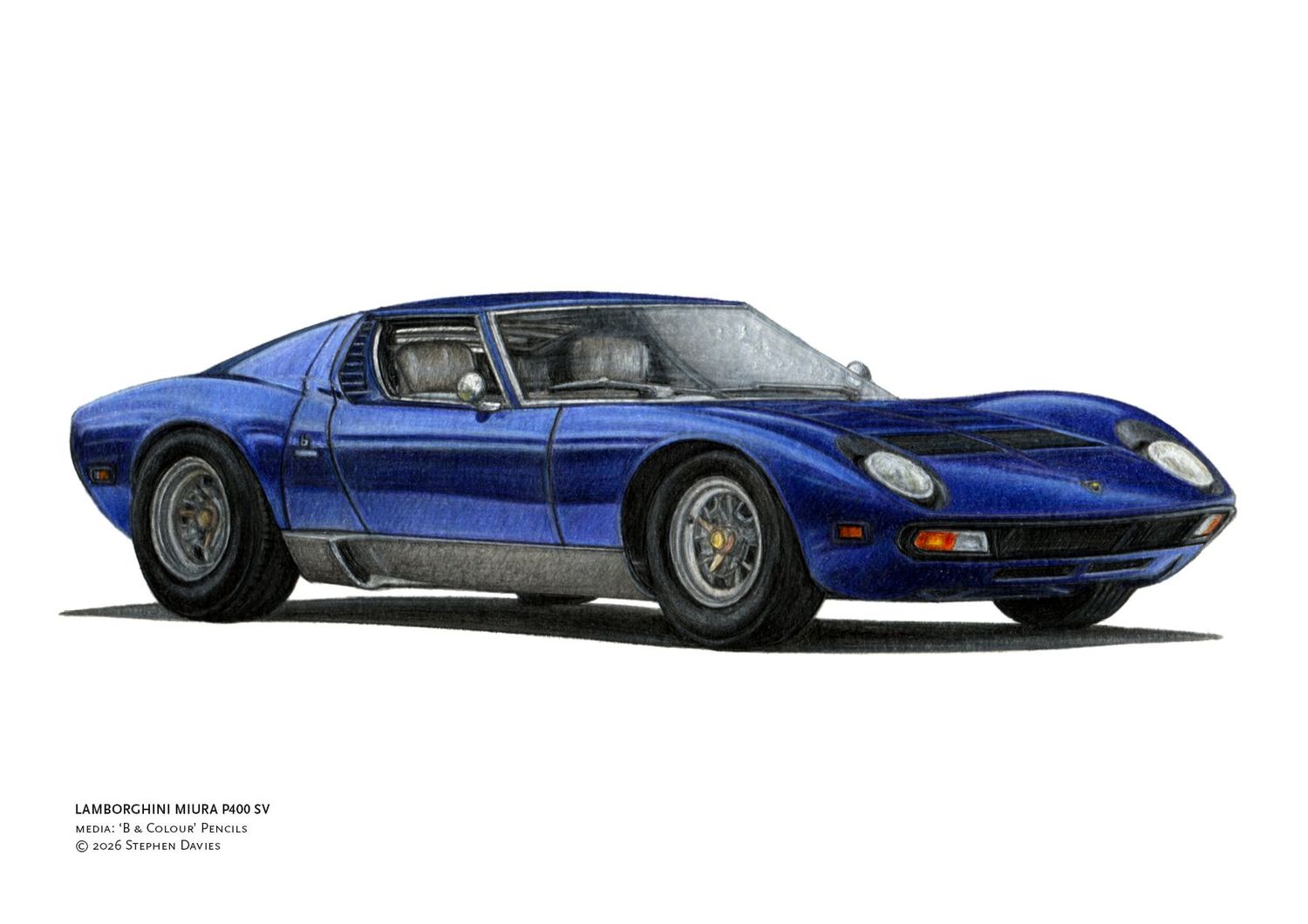 Lamborghini Miura P400 SV, Available Sizes: A4 Mounted
