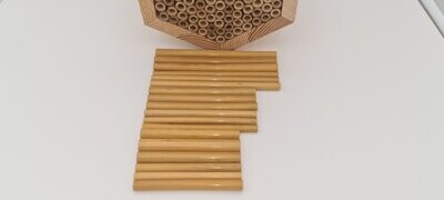 Bambusröhren 100 Stück ,(1 Paket)ca.15 cm lang,
7-9 mm Durchmesser(Stückpreis 0,185 €)