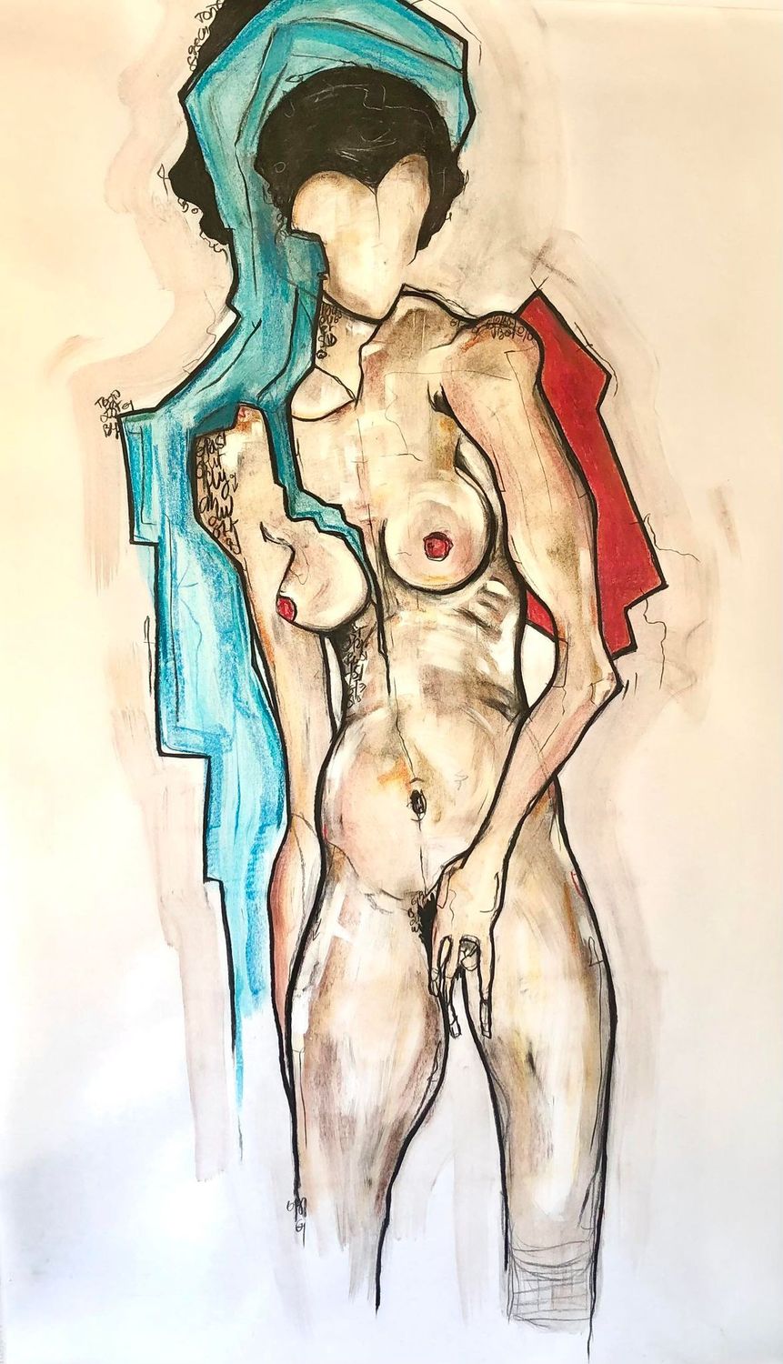 "La femme nue..!"
Sur papier format XXL de 190cm x100cm.
Pastels, fusains..... envoi en rouleau. "
"Skitsen".