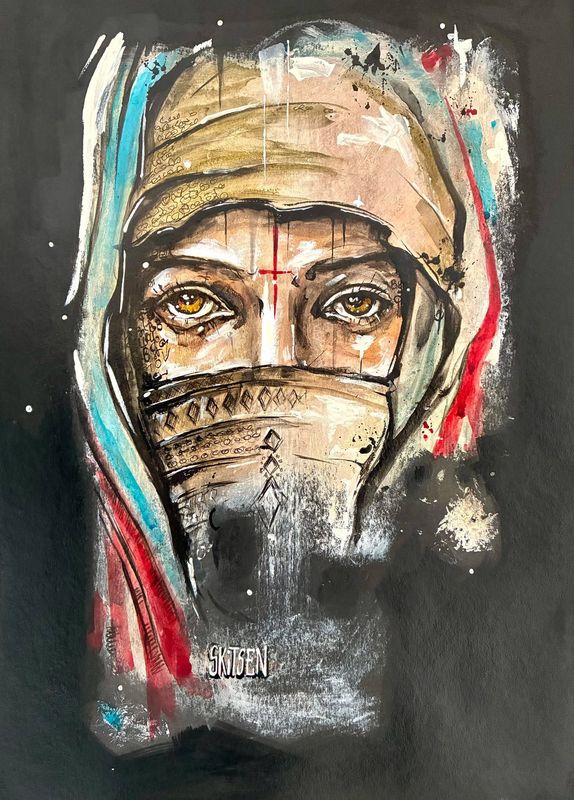 "Ailleurs". Sur papier Black 250gr 42x29,5cm. Pastels, fusains, encres... "Skitsen".