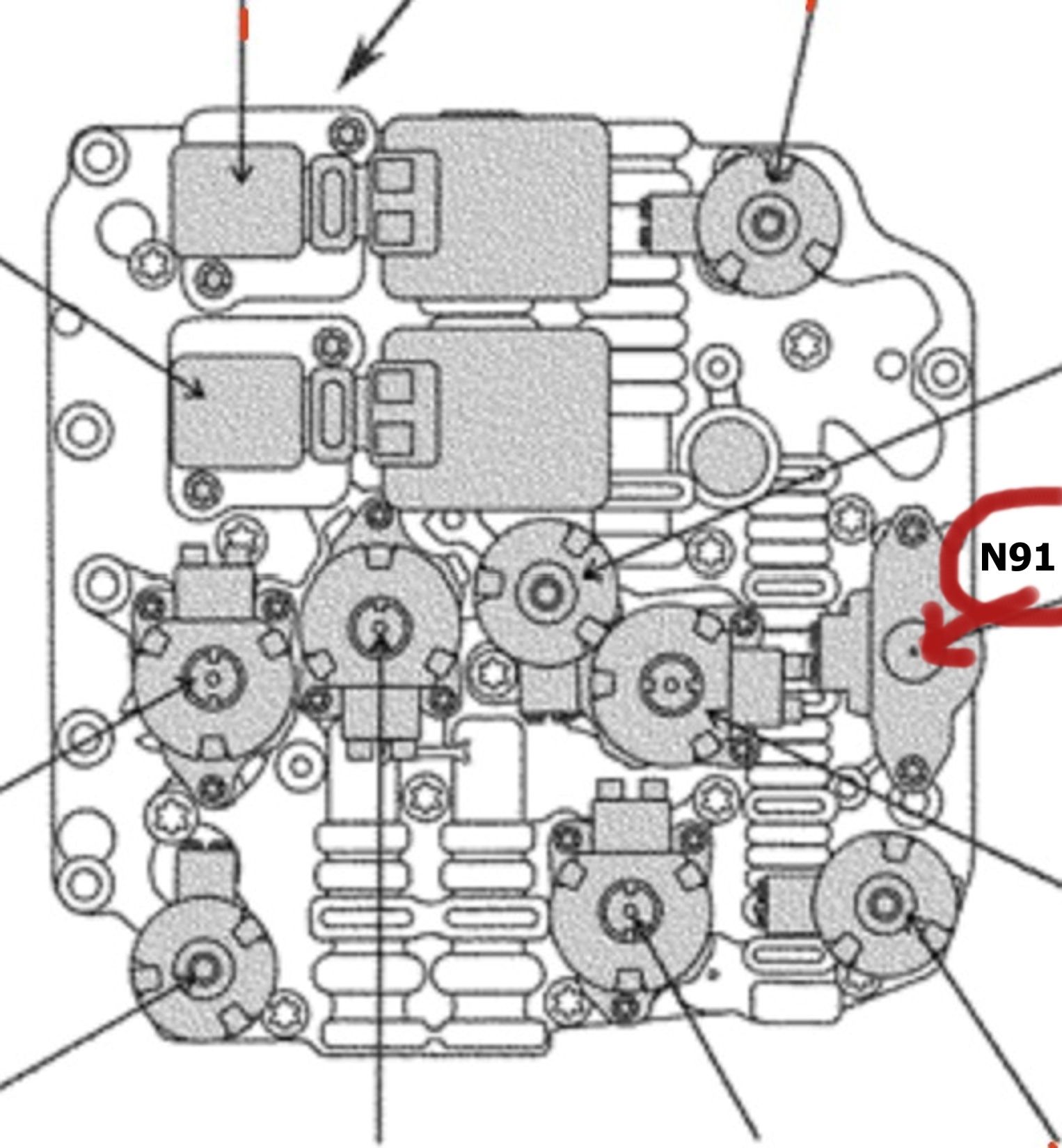 Multiplexer Ventil  N92 Aktivierung Kupplung-DQ250 -02E Mechatronik VW -Sat-Skoda-Audi