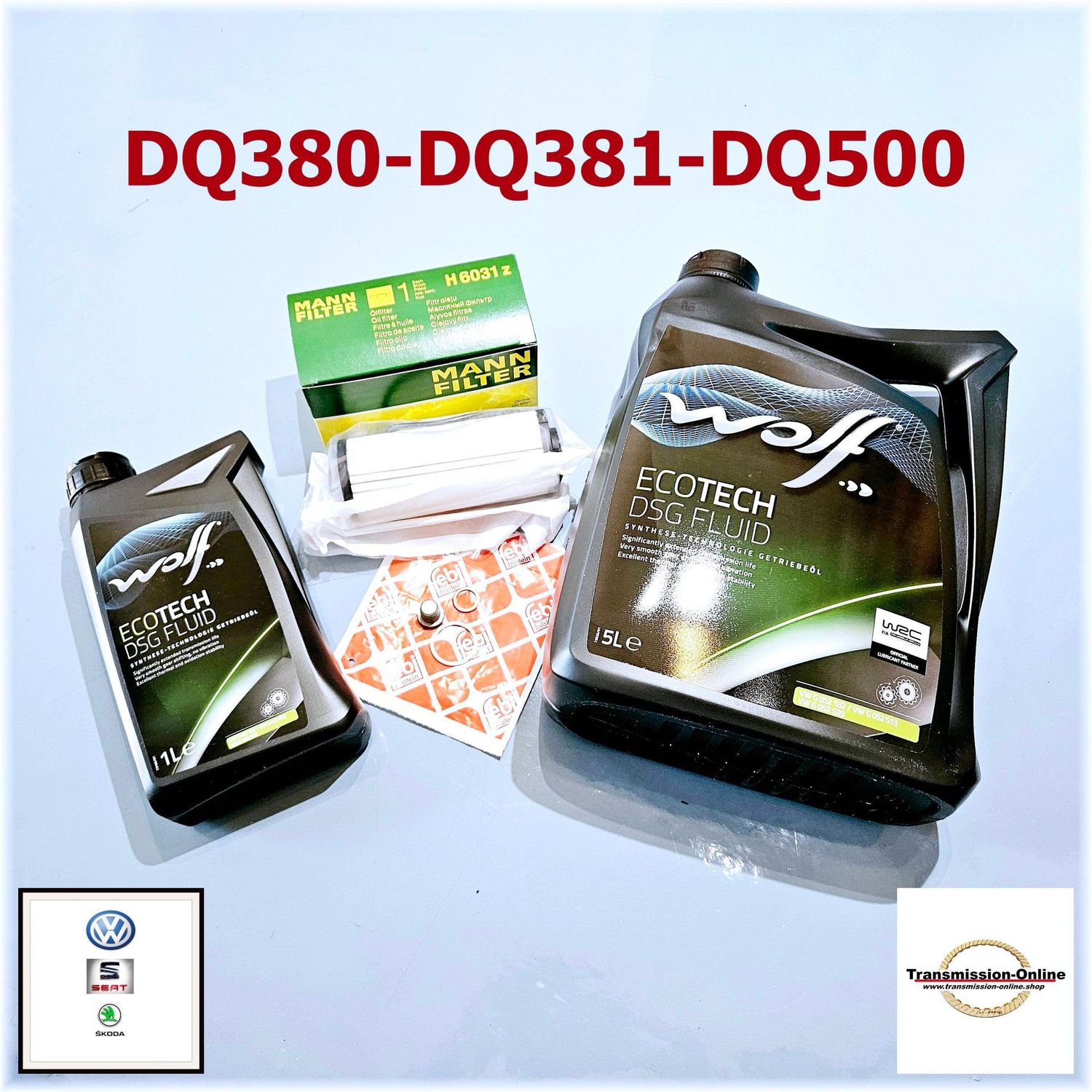 Service Kit-Ölwechsel Satz Wolf  DSG Getriebe ÖL 7 Gang 0BH-OBT-OBC-DQ380-DQ381-DQ500 VW-Seat-Skoda-Audi