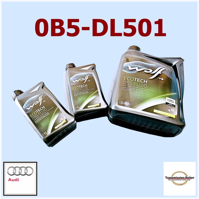 Getriebeöl Satz Wolf -Ölservice Satz Audi S-Tronik 7 Gang DSG 0B5-DL501 A4-A6-Q5-Q7