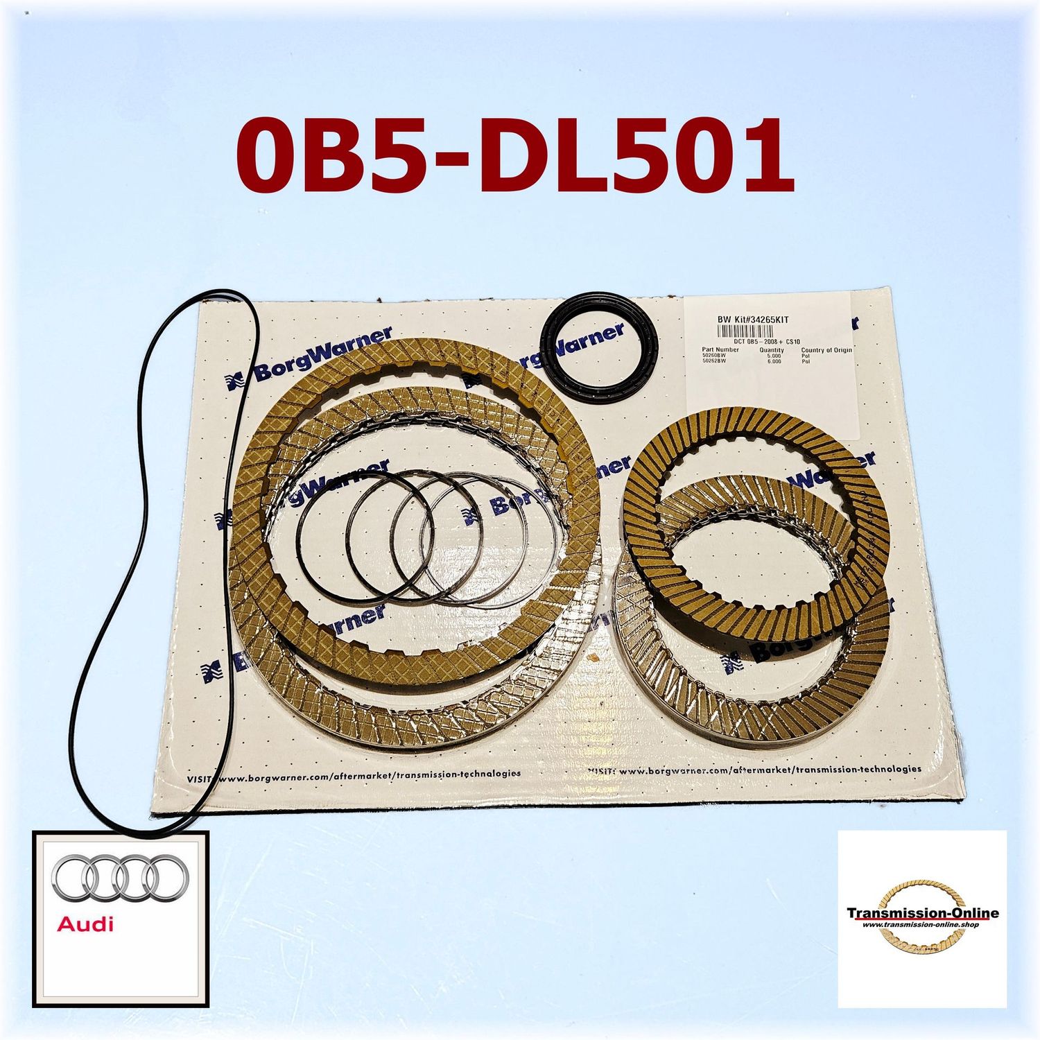 Kupplung Reparatur Satz-  Audi 7 Gang DSG S-Tronic 0B5 DL501 Borg Warner 0B5141030F