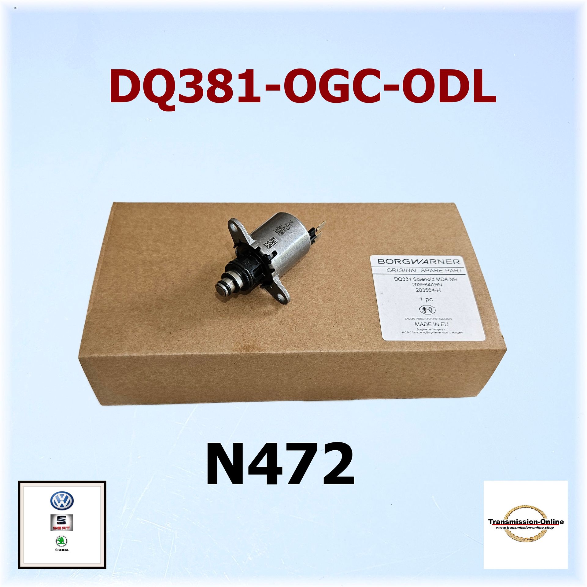 N472 Druckregel Ventil Hauptdruck  DSG 7 Gang DQ381-OGC-ODL