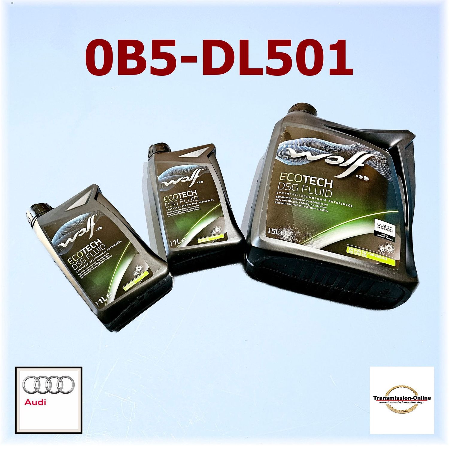 Getriebeöl Satz Wolf -Ölservice Satz Audi S-Tronik 7 Gang DSG 0B5-DL501 A4-A6-Q5-Q7