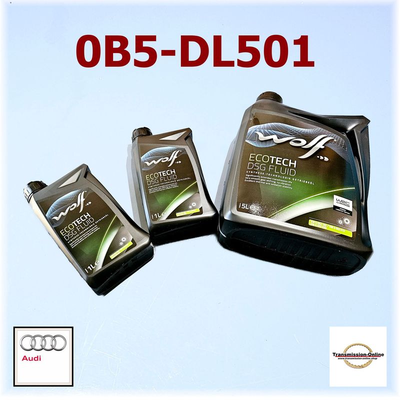 Getriebeöl Satz Wolf -Ölservice Satz Audi S-Tronik 7 Gang DSG 0B5-DL501 A4-A6-Q5-Q7