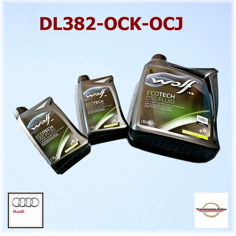 Getriebeöl Satz Wolf -Ölservice Satz Audi S-Tronik 7 Gang DSG DL382-OCK-OCJ A4-A6-Q5-Q7 Getriebeöl Satz Wolf -Ölservice Satz Audi S-Tronik 7 Gang DSG DL382-OCK-OCJ A4-A6-Q5-Q7