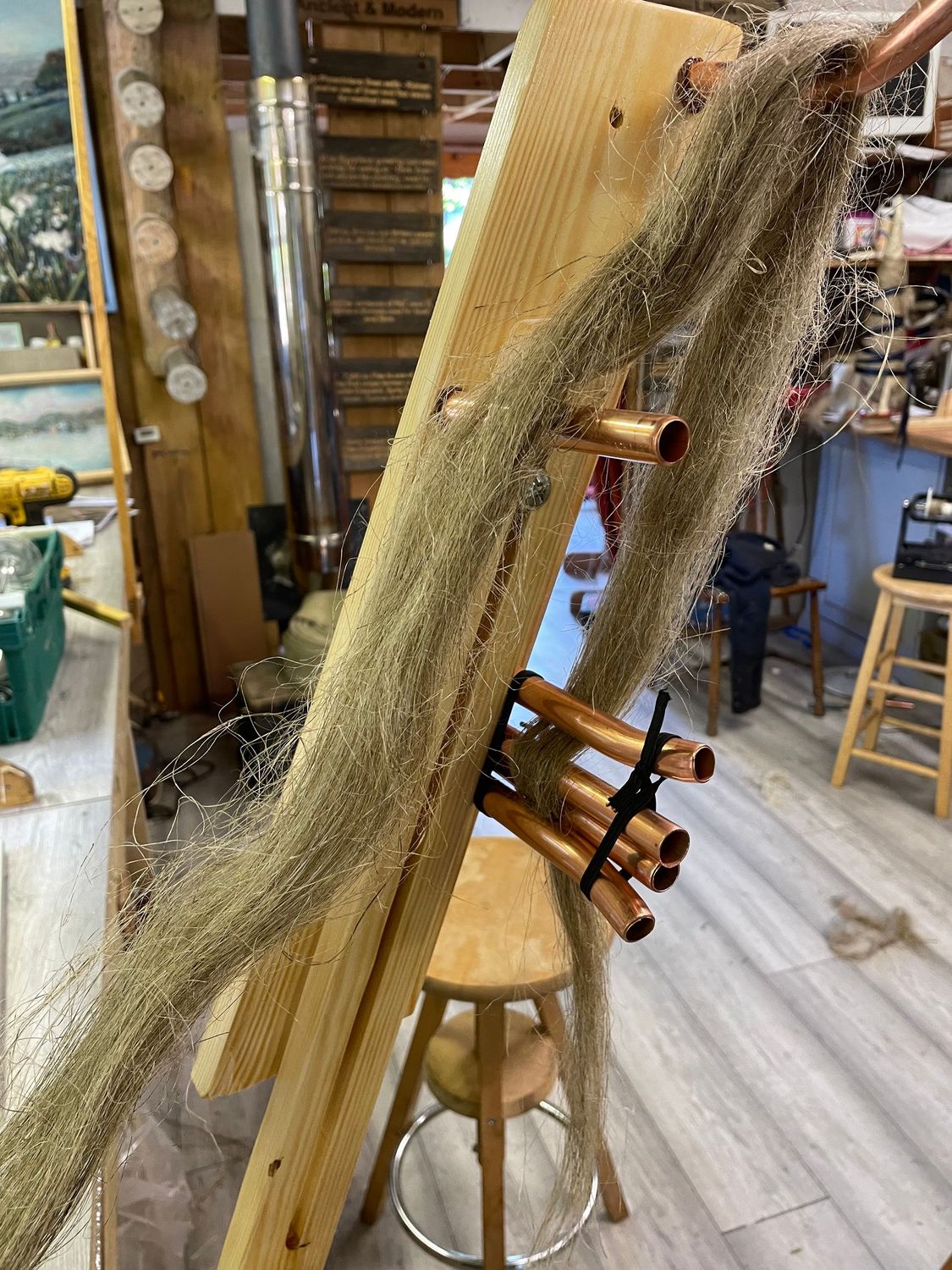 Pine  sliver distaff