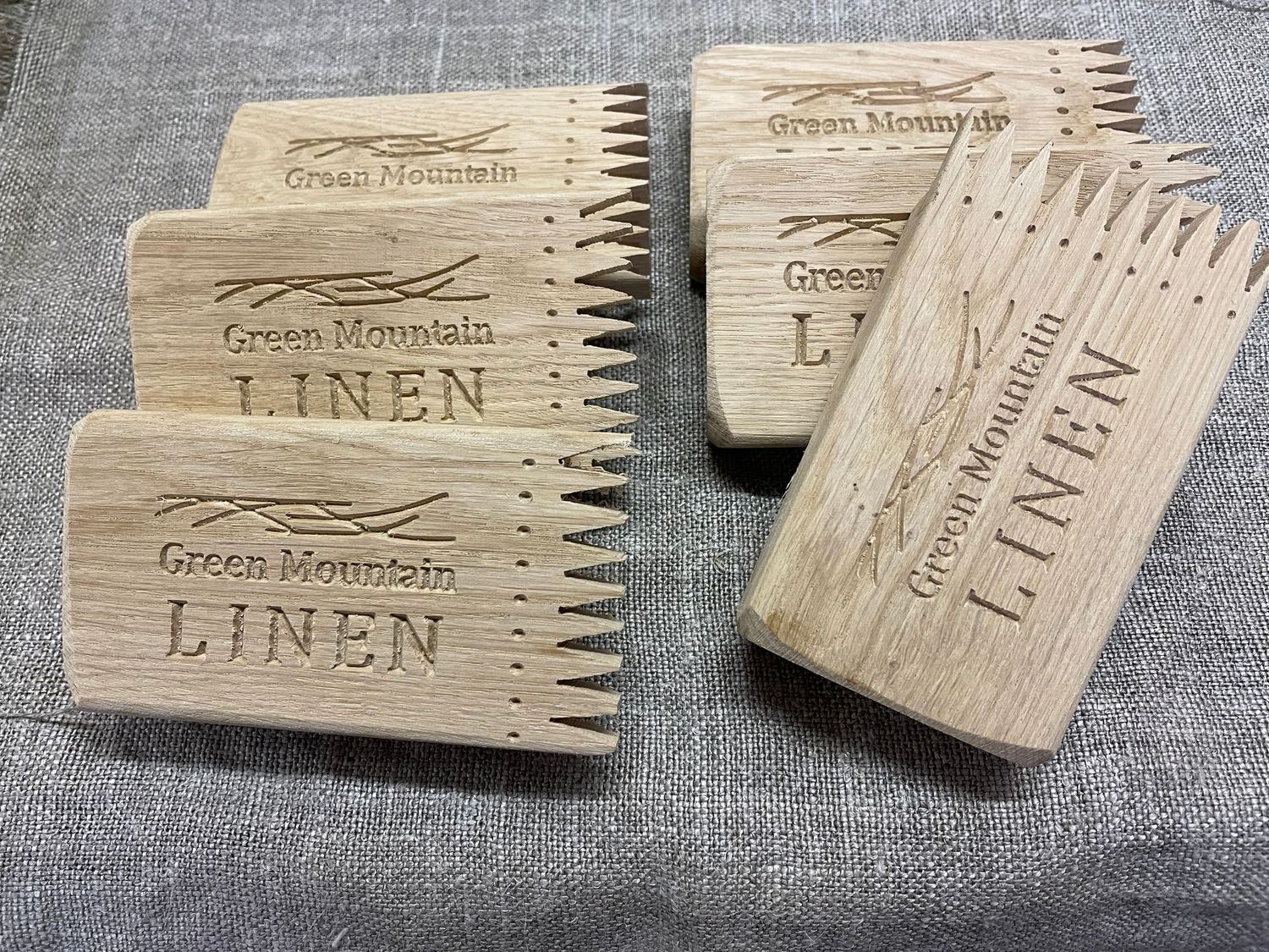 Bespoke engraved breaking scutching blocks. 6