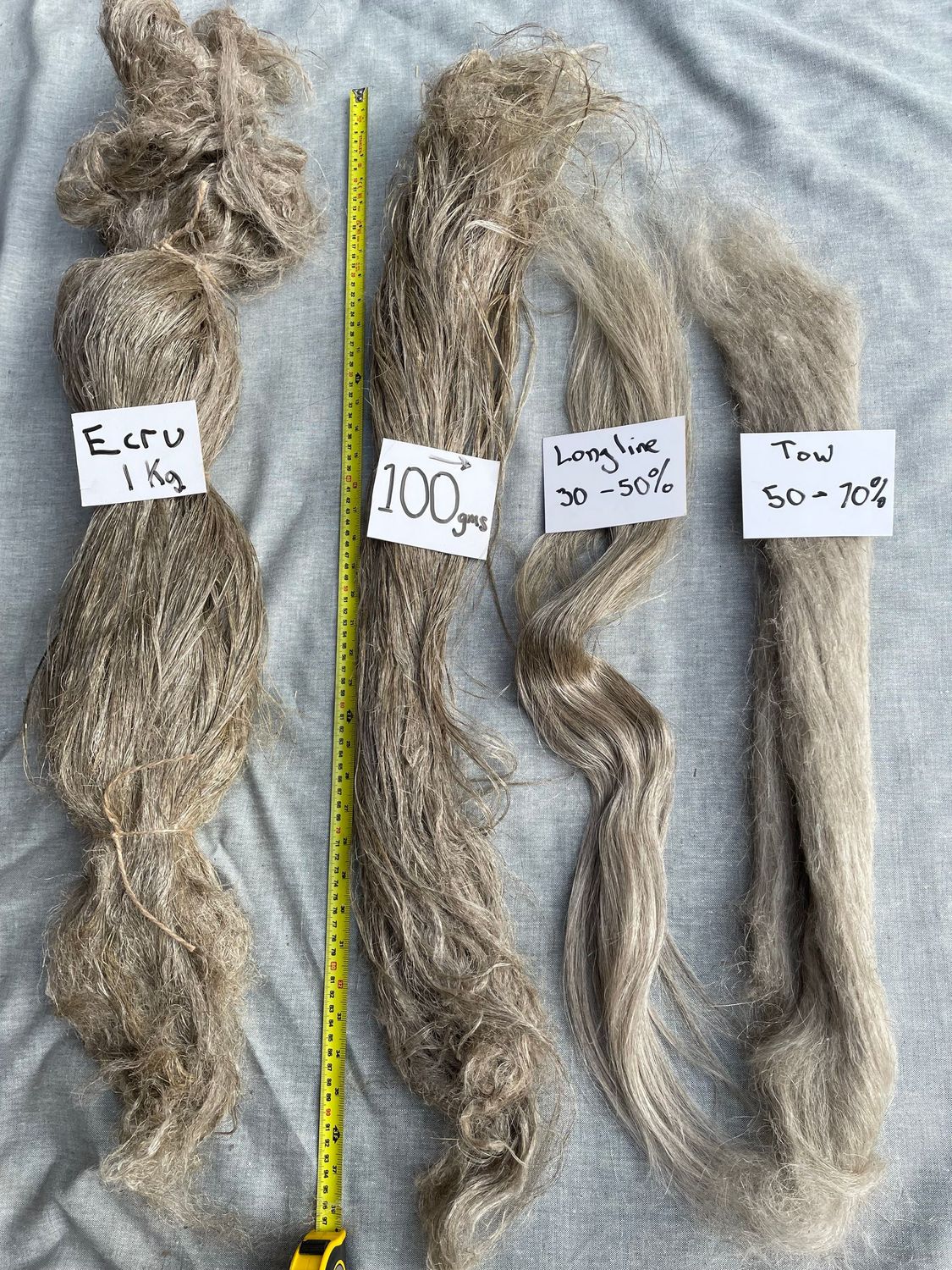 Ecru UK grown scutched flax 1 KG