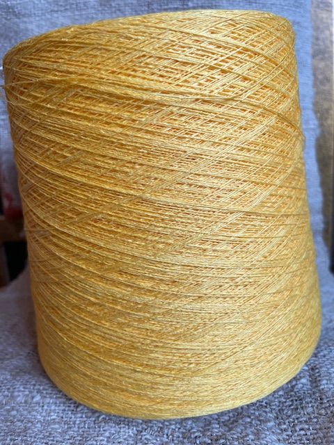 Linen Thread 10nm Primula dyed cone various weights