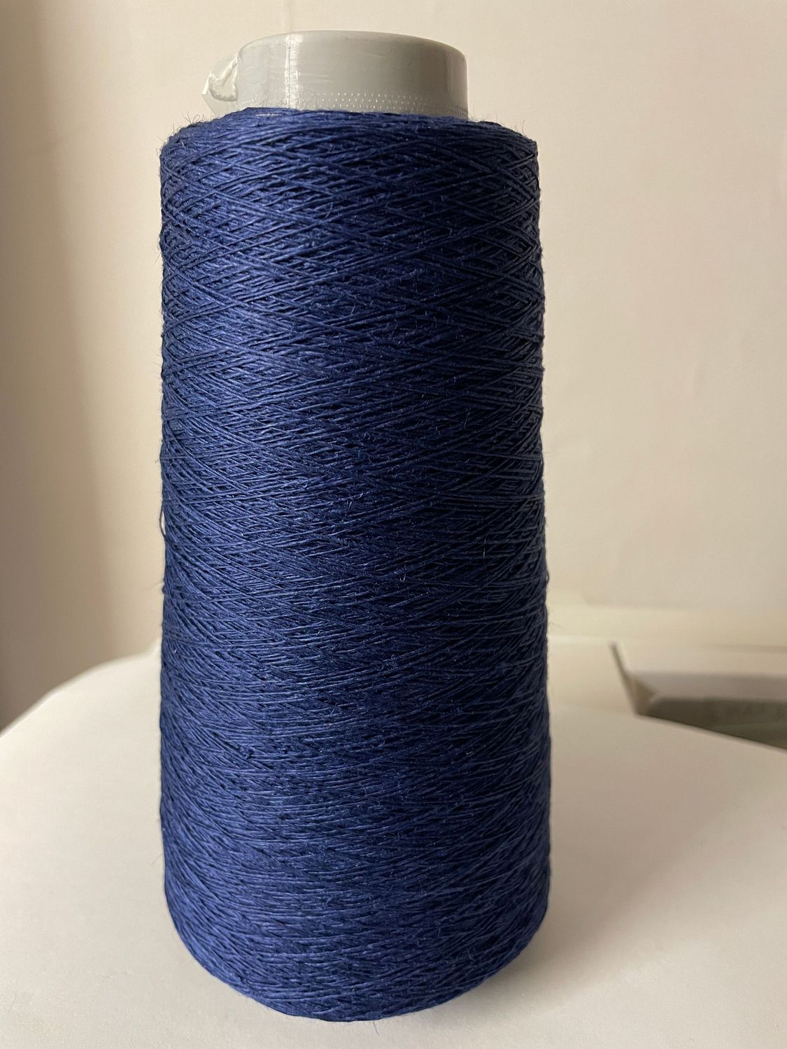 Linen Thread 10nm Indaco Blue dyed cone 250gms