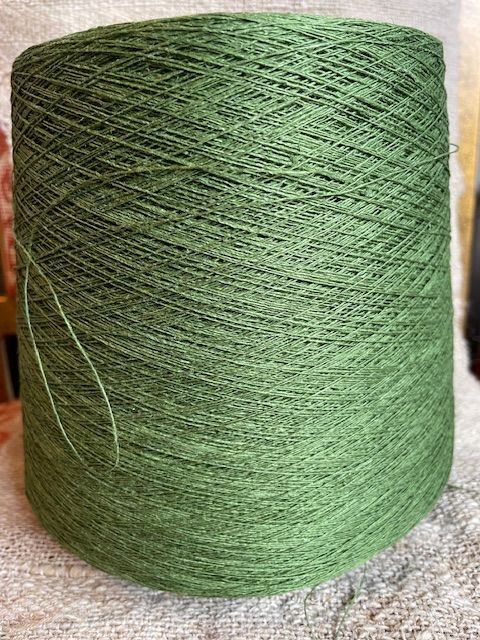 Linen Thread 10nm Quadrifoglio (olive green) dyed cone various weights