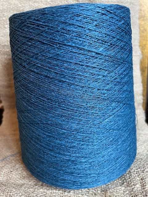Linen Thread 10nm Azzuro (mid blue) dyed cone various weights