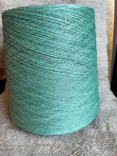 Linen Thread 10nm Arnia (light green) dyed cone various weights
