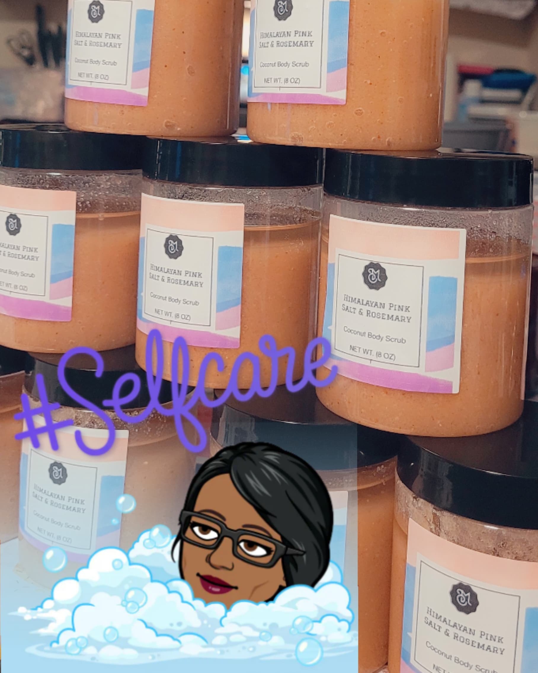 8oz Himalayan Pink Salt and Rosemary Scrub