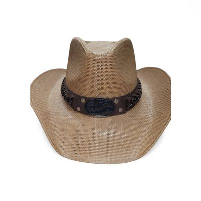Classic Tan Western Cowboy Hat with Leather Band