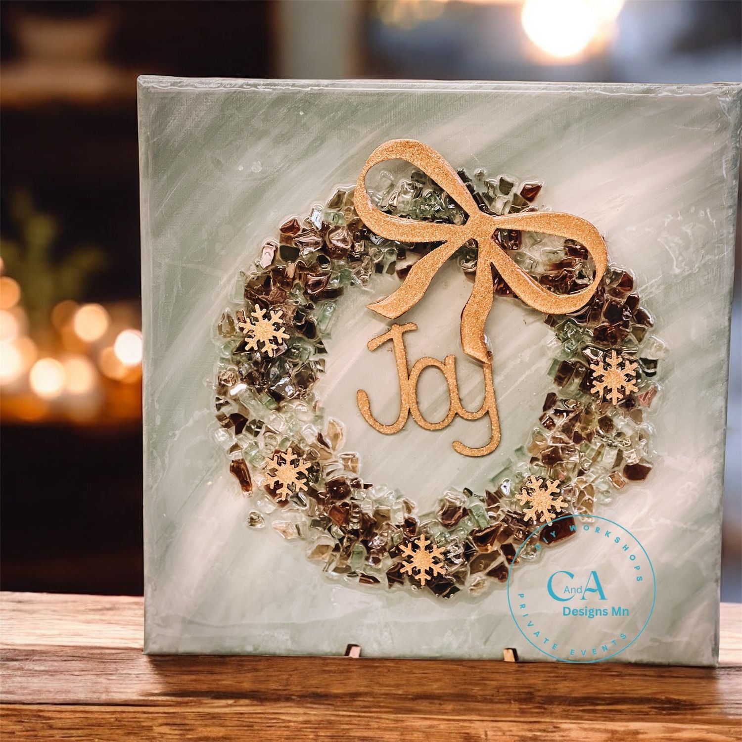 Crush glass Resin Wreath