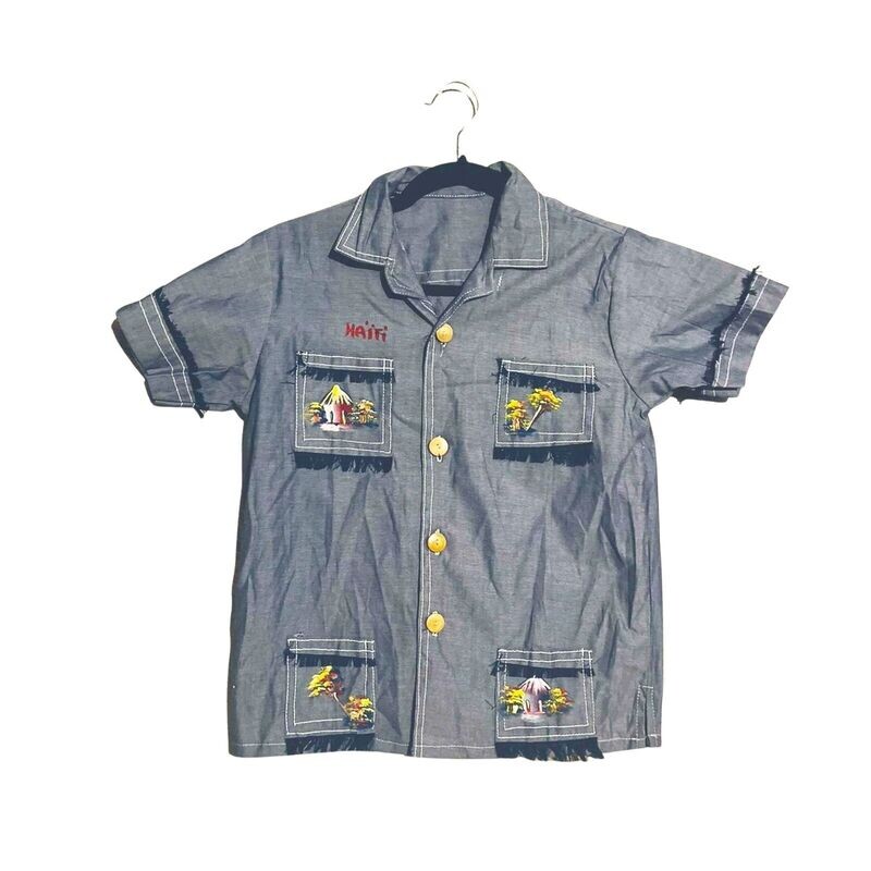 CHEMIZ MANCH KOUT KARABELA SHIRT AVÈK  BOUTON