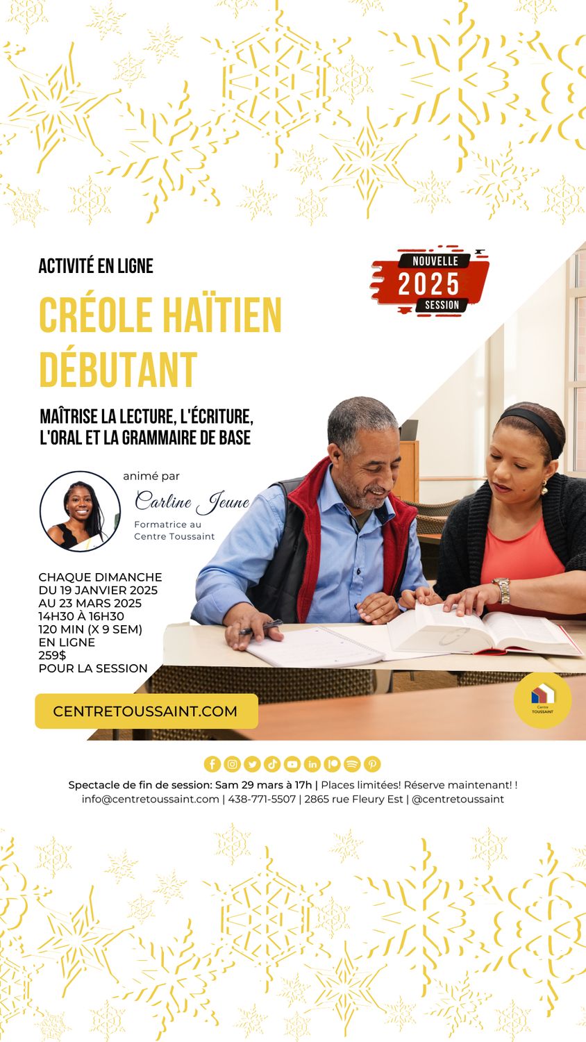 CRÉOLE HAÏTIEN DÉBUTANT - EN LIGNE