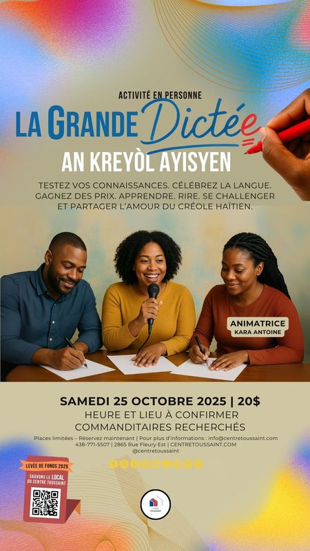 LA GRANDE DICTÉE AN KREYÒL AYISYEN