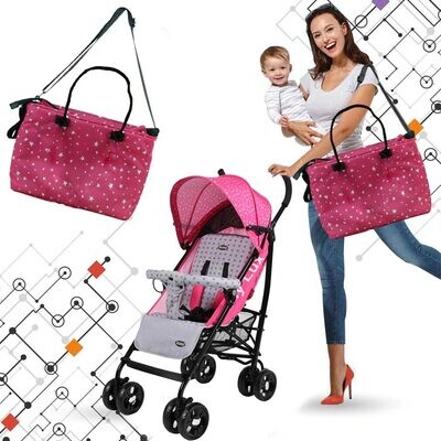 Nunù Passeggino Fly Lux Rosa Stelle con Borsa