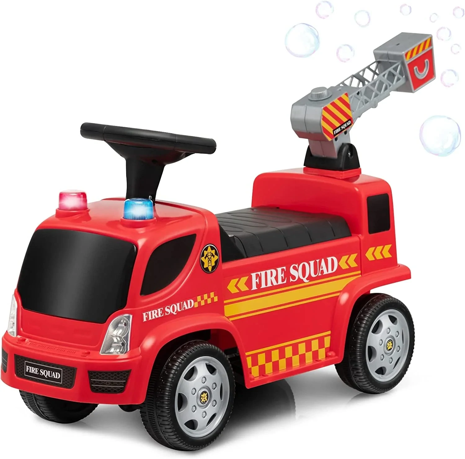 Camion Elettrico per Bambini Pompieri 6V con Spara Bolle