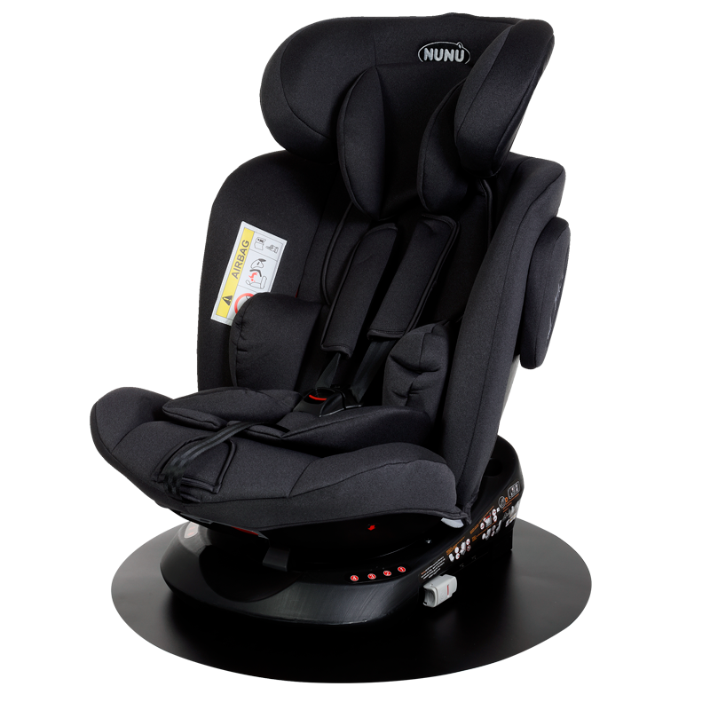 Seggiolino Auto Strong Fix con Isofix e Rotazione 360°, dalla nascita fino a 12 anni, Nero