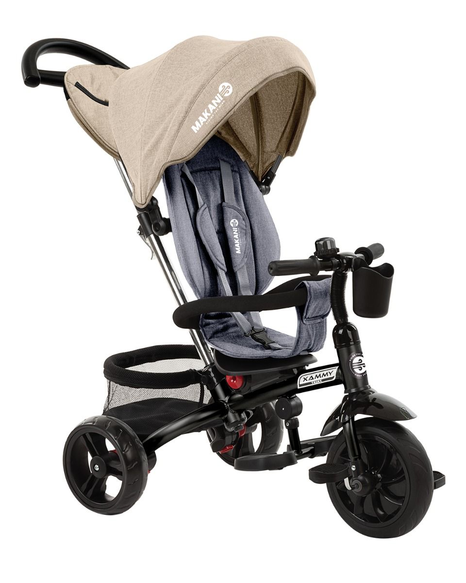 Triciclo Xammy con Seduta Reversibile e Schienale Reclinabile Beige