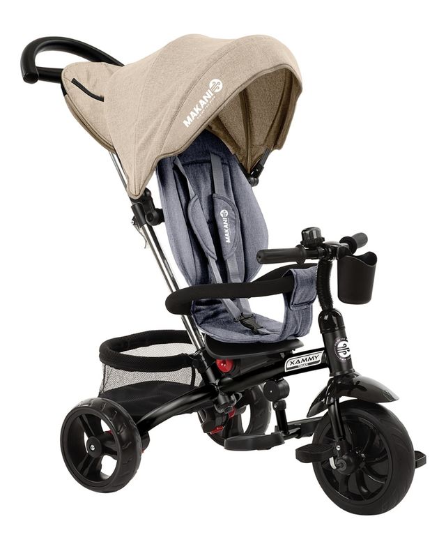 Triciclo Xammy con Seduta Reversibile e Schienale Reclinabile Beige