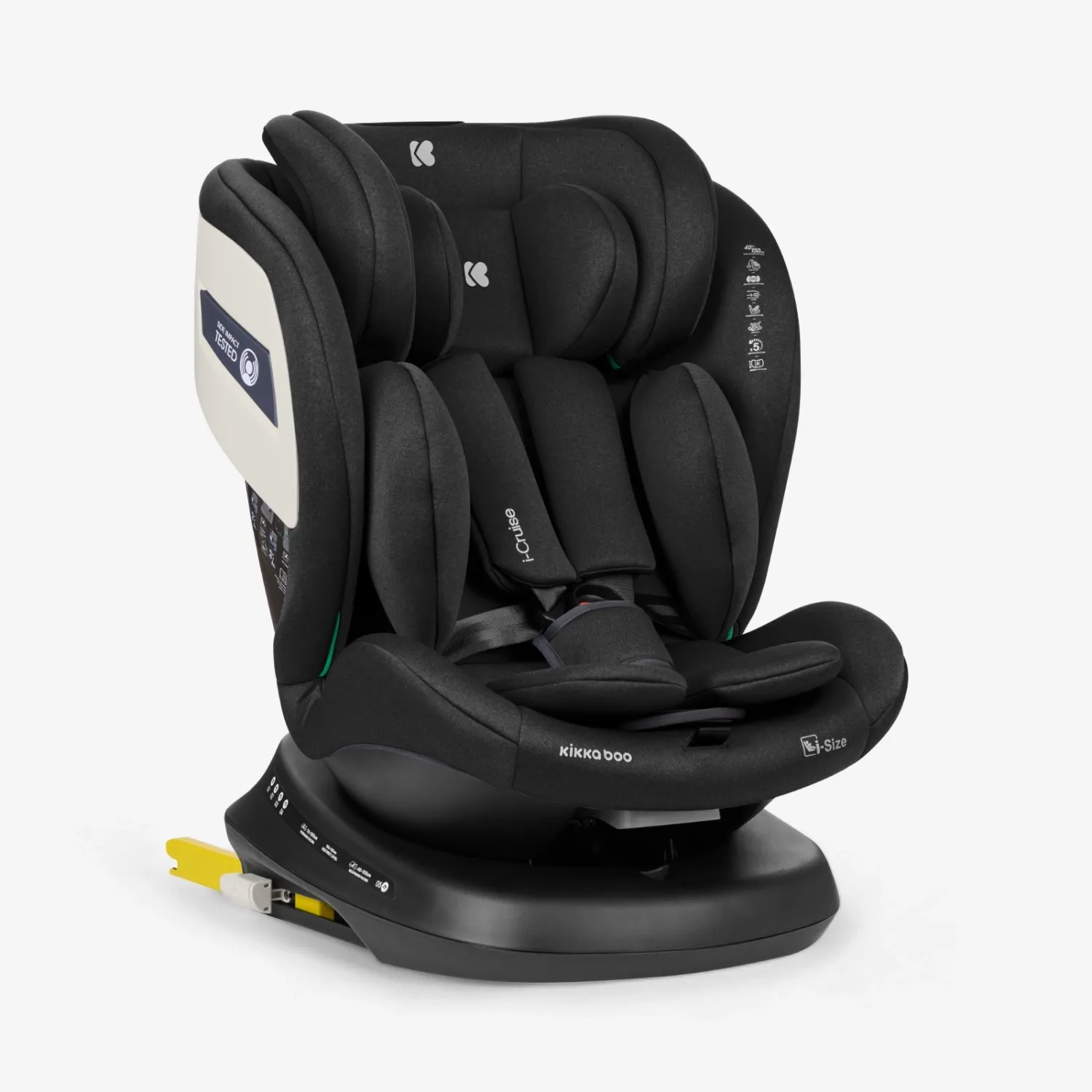 Seggiolino Auto i-Cruise, con Isofix e rotazione a 360°, i-Size per bambini da 40 a 150 cm, Nero