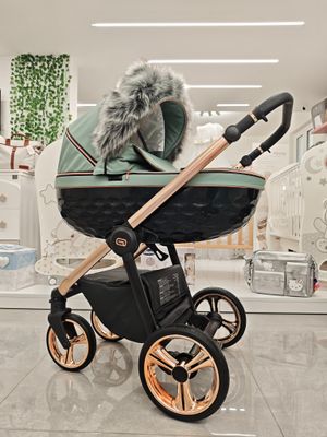 Trio Diamante Verde Salvia con Pelliccia Trio Diamante Verde Salvia con Pelliccia