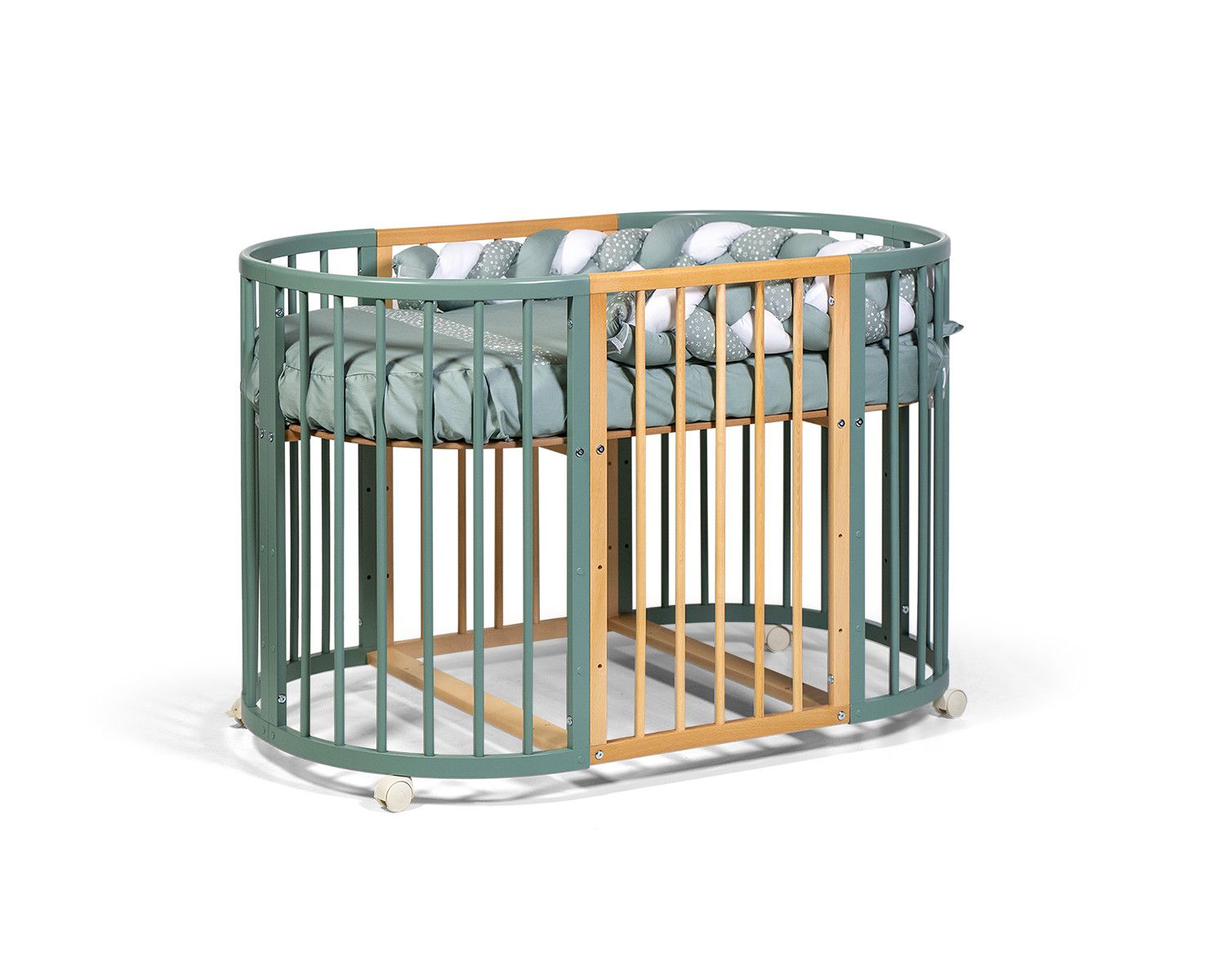 Culla Evolutiva 6 in 1 Salvia/Naturale (Materassi Omaggio)