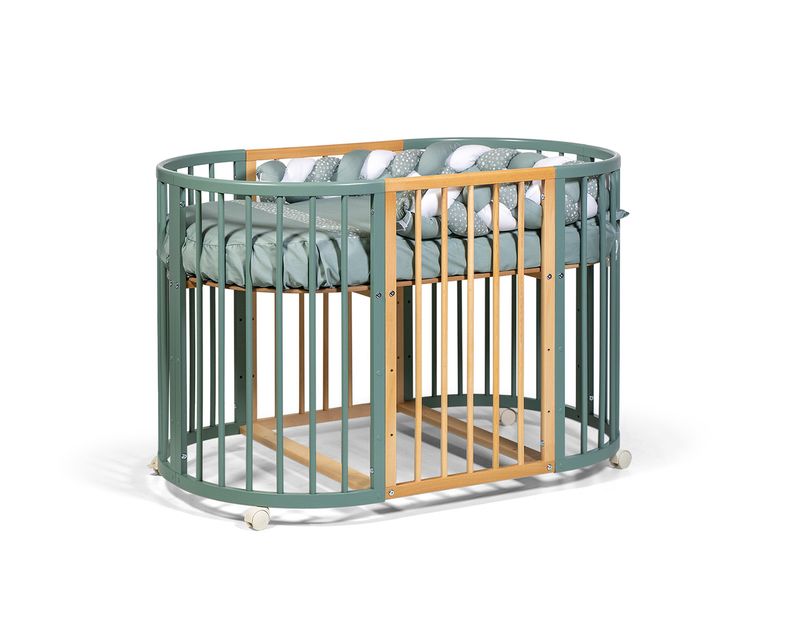 Culla Evolutiva 6 in 1 Salvia/Naturale (Materassi Omaggio)