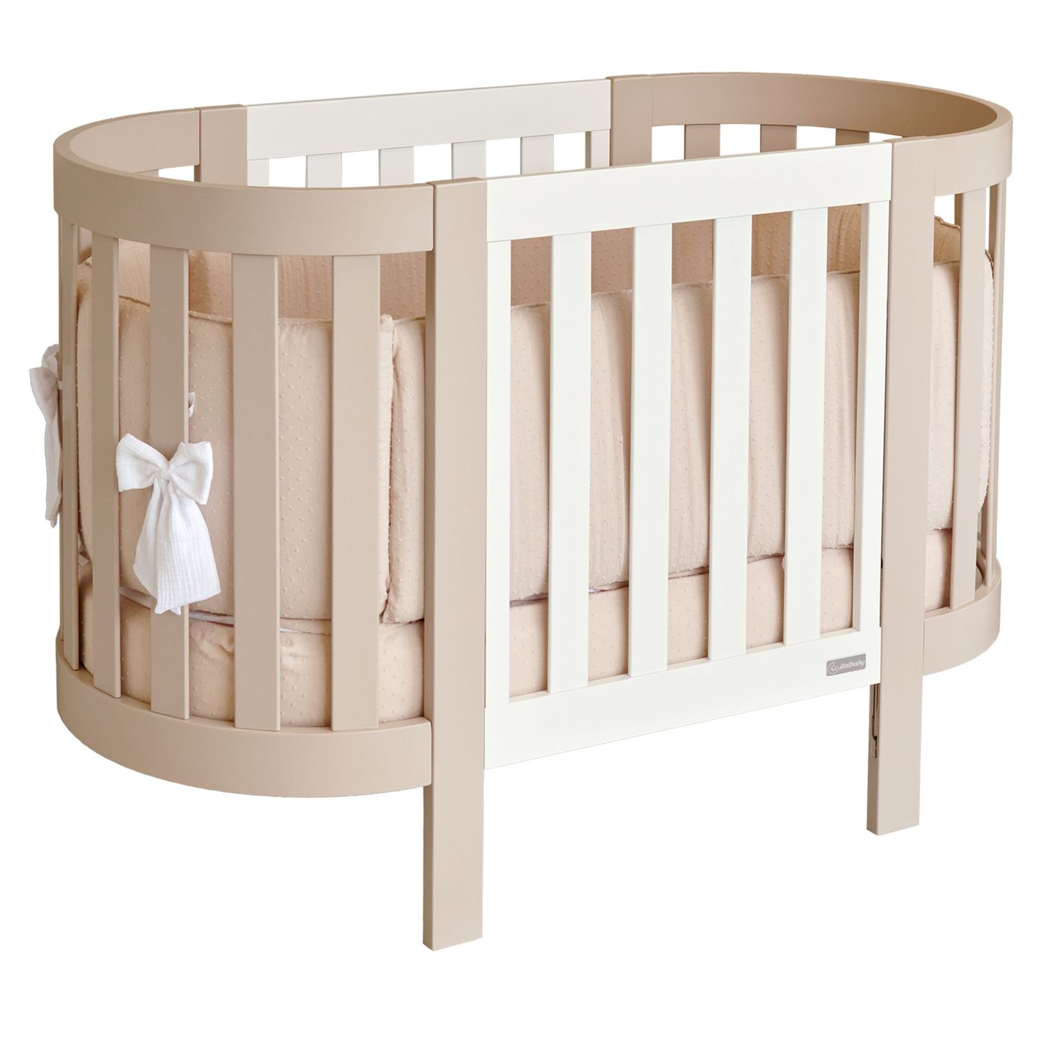 Culla Evolutiva Evoc Tortora/Bianco (Kit Tessile a Scelta)